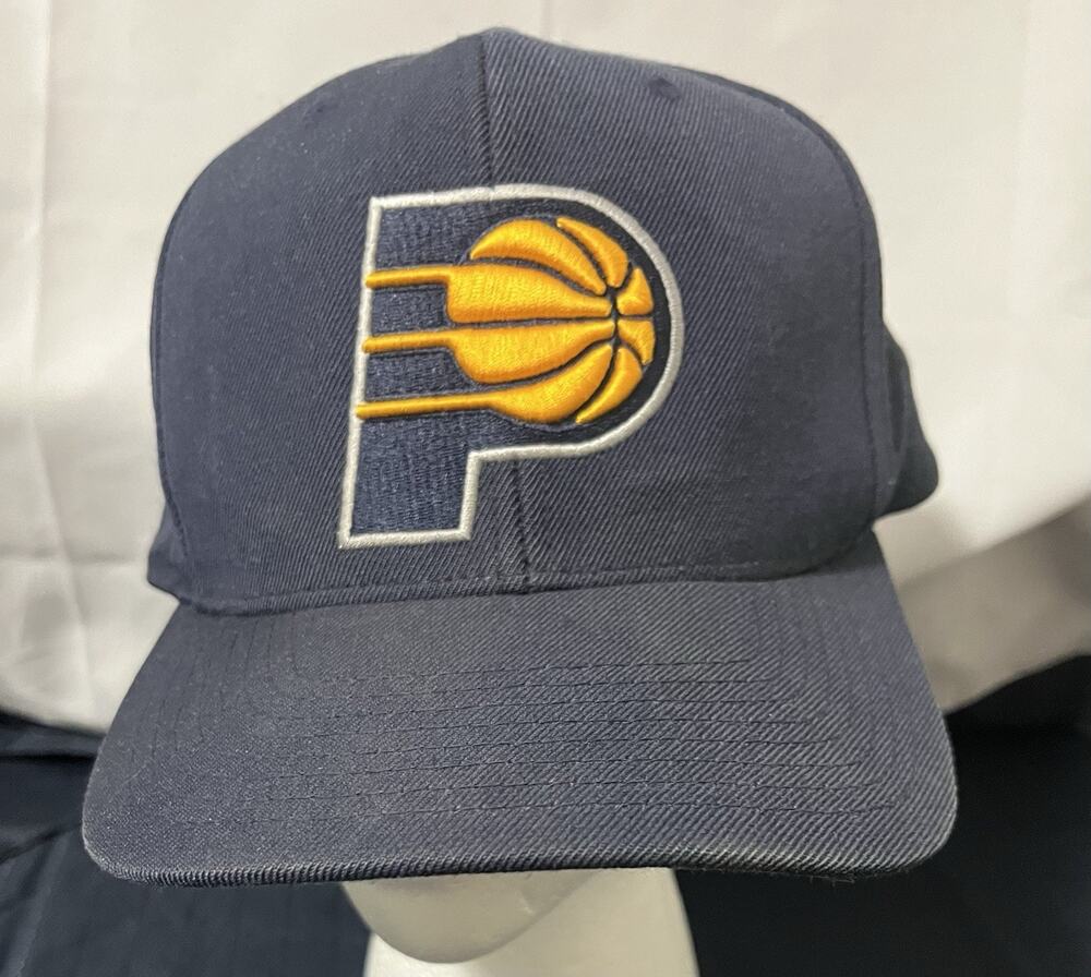 Mitchell And Ness Indiana Pacers Hat Cap Snap Back Navy NBA Basketball Mens Blue